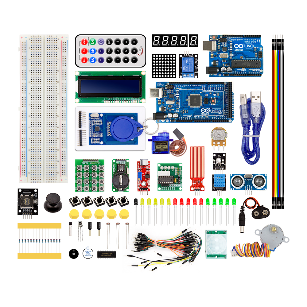 Улучшенный Набор Arduino Mega 2560 с логотипом в пластиковой коробке